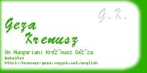 geza krenusz business card